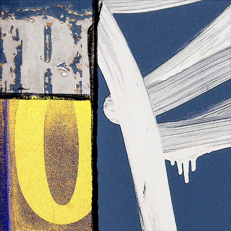 collage, weathered signage letter forms, graffiti
